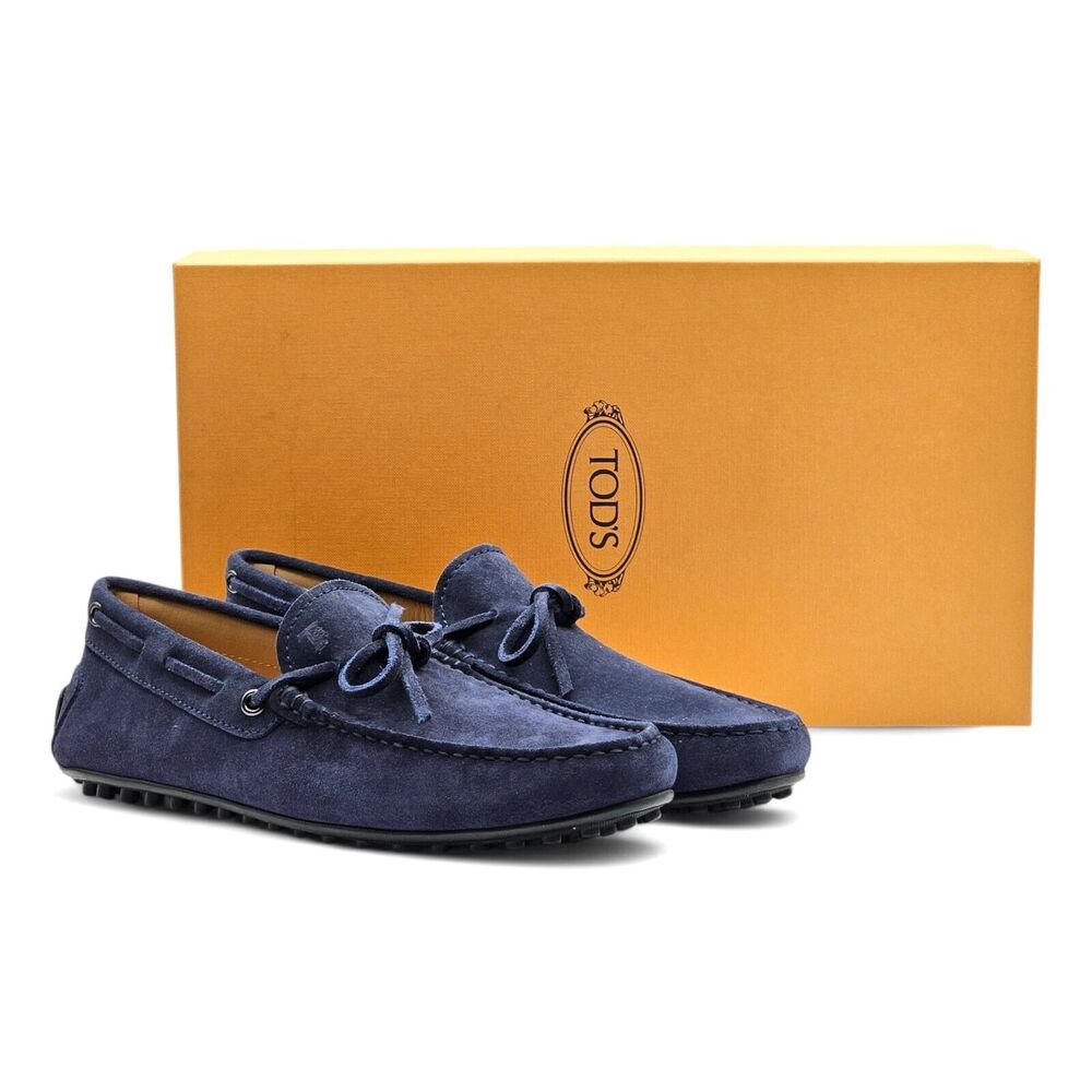 Tod's Driving Shoes City Gommino Suede Loafers - Blue - US 6.5 / UK 5.5 $695